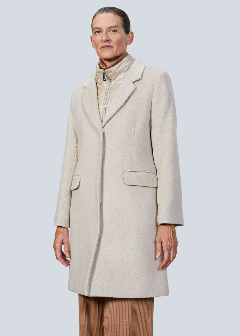 Manteau avec doudoune superpos e beige Georges Rech Paris