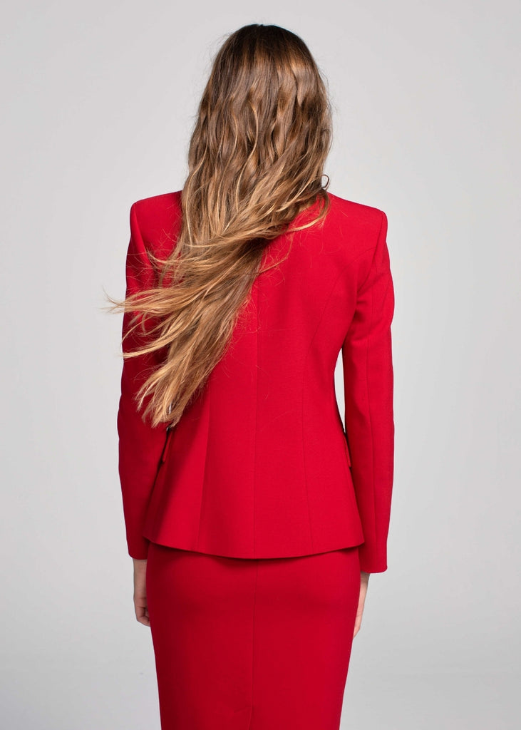 Veste blazer croisée rouge