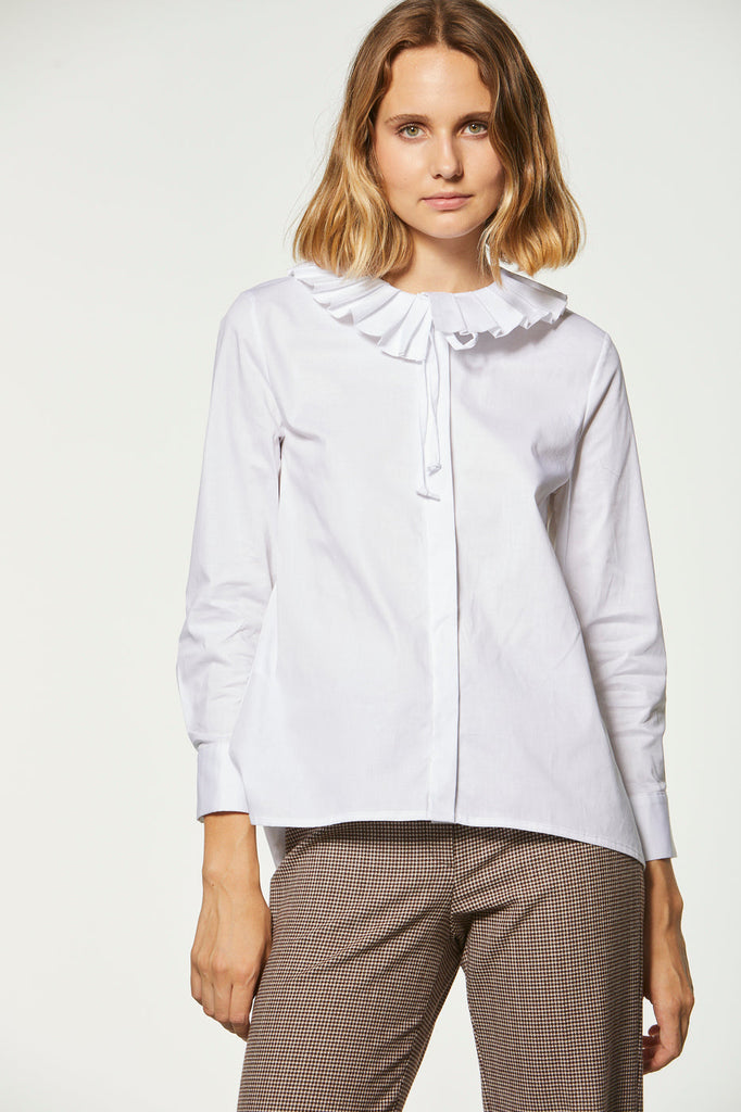 Blouse col Pierrot - BLANC CASSE