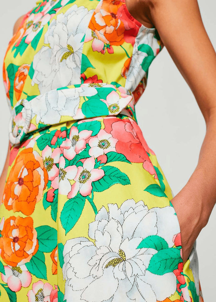 Sleeveless floral print dress