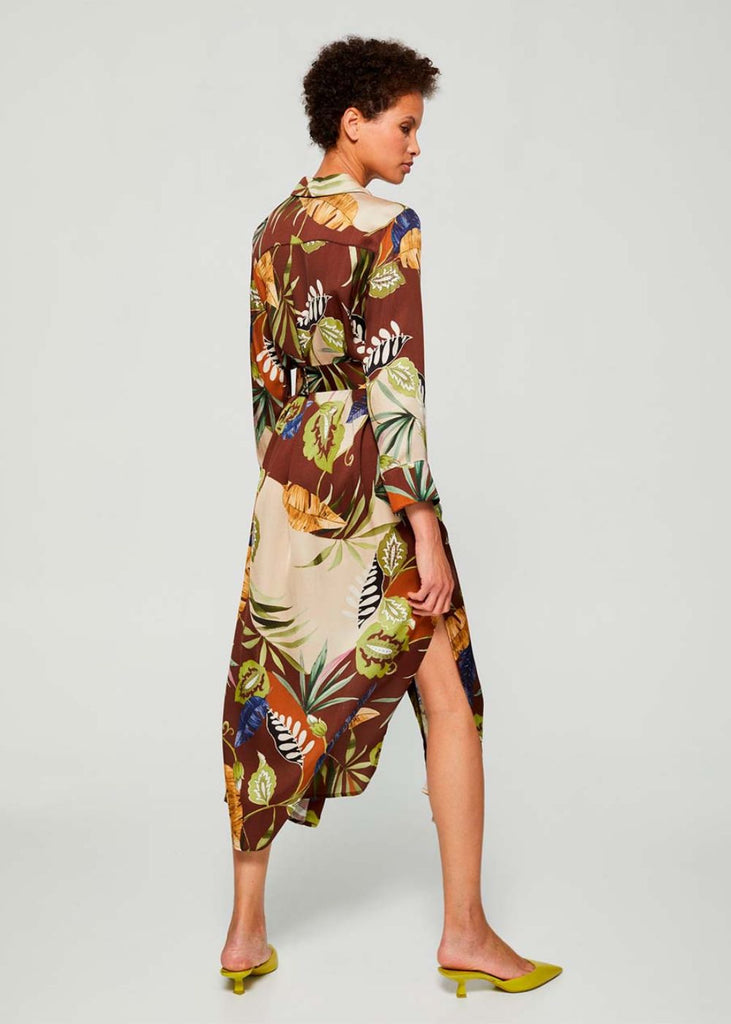 Long safari print dress