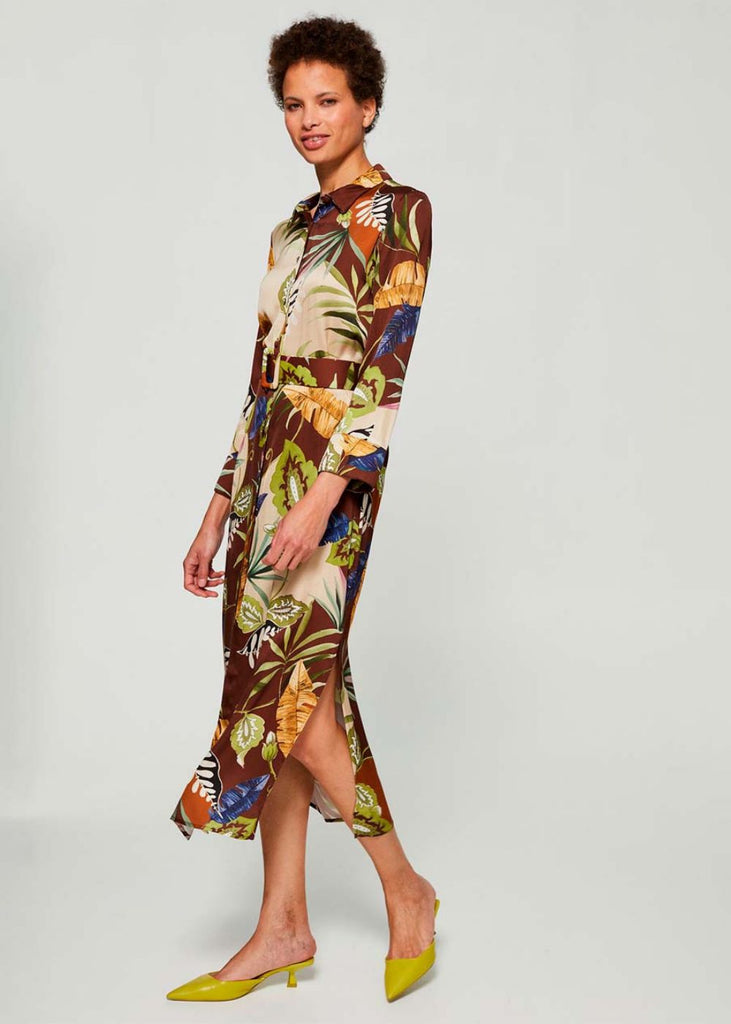 Long safari print dress