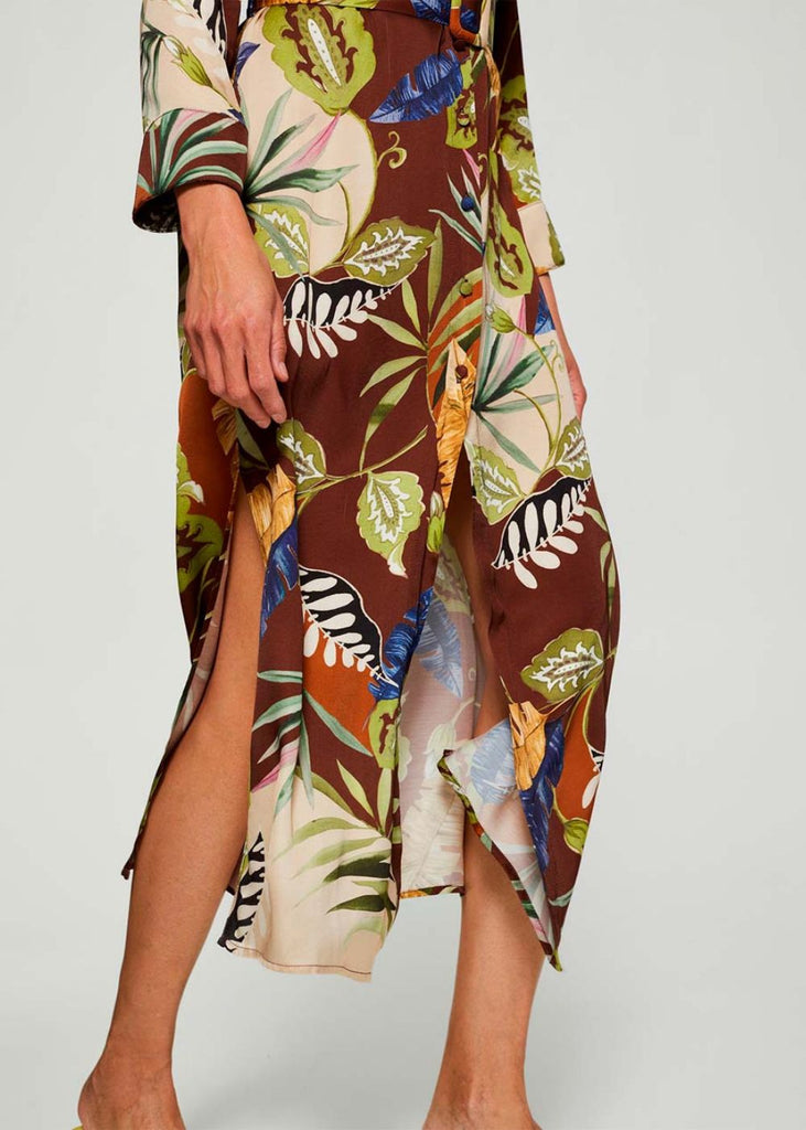 Long safari print dress