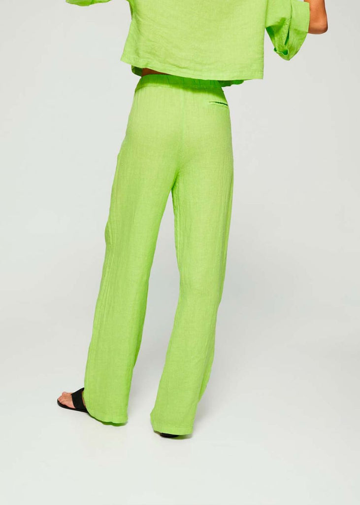 Pantalon en lin vert anis - ANIS