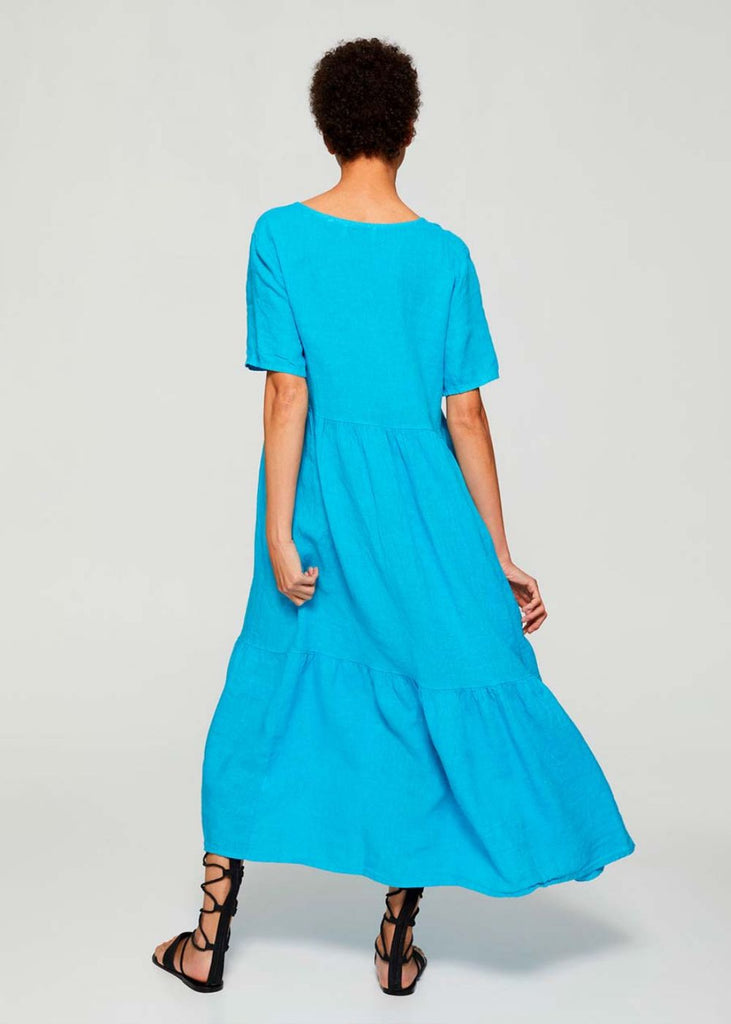 Robe en lin turquoise - TURQUOISE_MOYEN