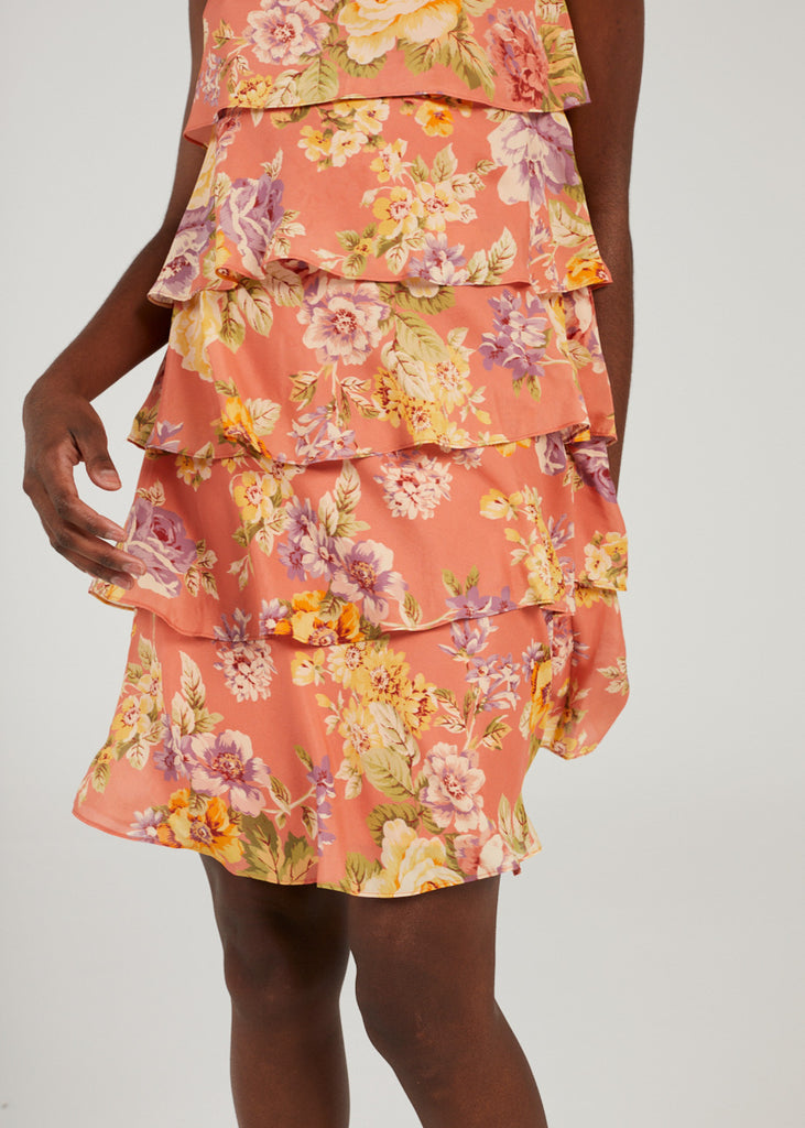 Floral print ruffle dress