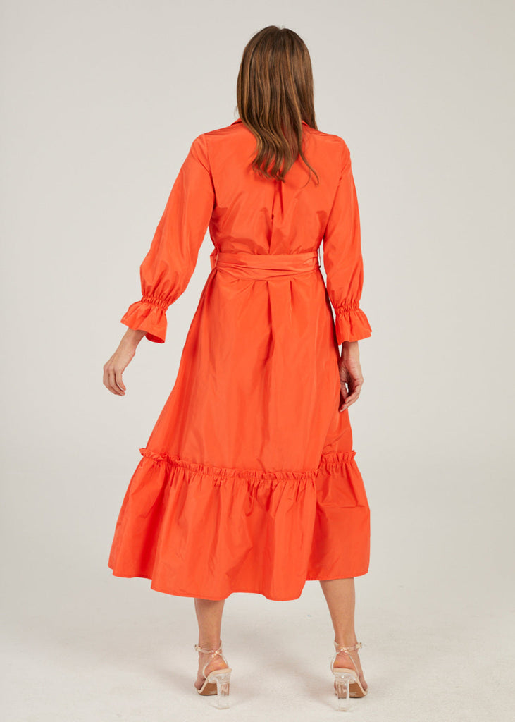 Robe taffeta orange  - ORANGE VIF